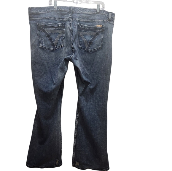 Seven 7 Luxe Distressed Flare Denim Jeans Plus 24 - Picture 2 of 6